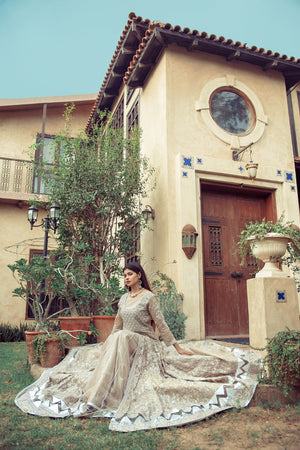 NB-4079 Beige Bridal Stitched 3Pc with
Heavy Dupatta Nakoosh Shop