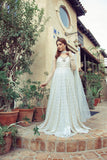 NB-4081 White Long Formal Stitched Dress Nakoosh Shop