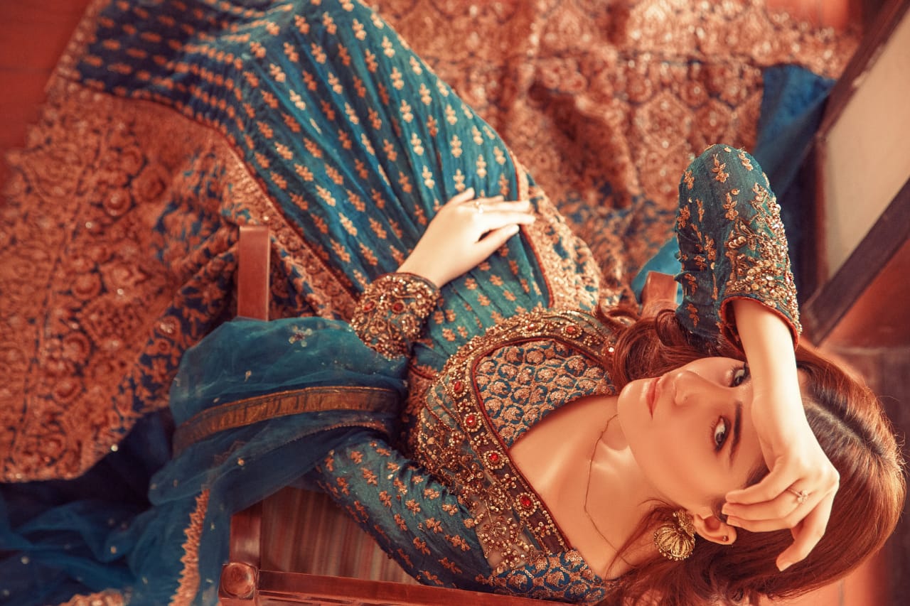 NB-4086 Teal Green Stitched 3Pc with 
Heavy Dupatta Nakoosh Shop