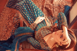 NB-4086 Teal Green Stitched 3Pc with 
Heavy Dupatta Nakoosh Shop