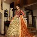 NB-4356 Maroon & Pista Lahnga Choli Stitched Dress Nakoosh Shop