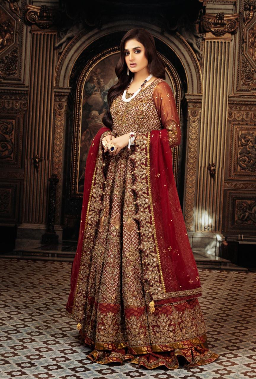 NB-4412 Maroon Stitched 3Pc Dress Nakoosh Shop