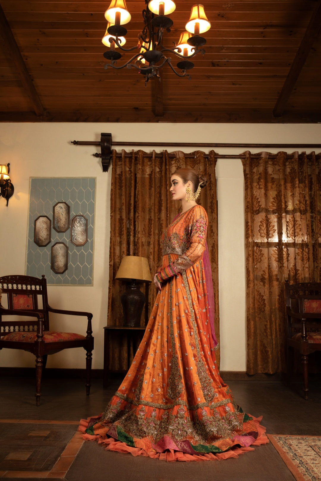 NB-4497 Orange Bridal Dress Nakoosh Shop