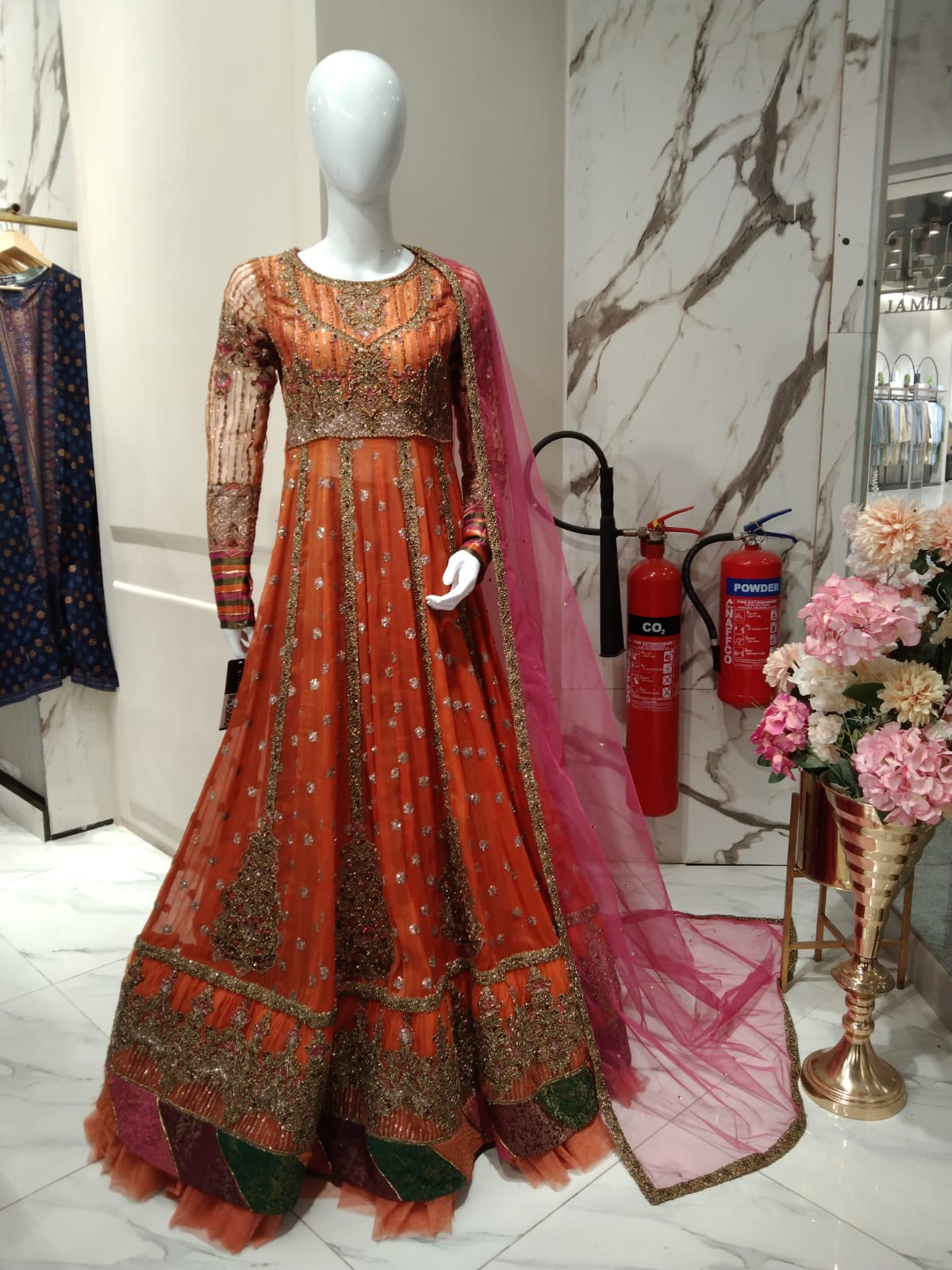 NB-4497 Orange Bridal Dress Nakoosh Shop