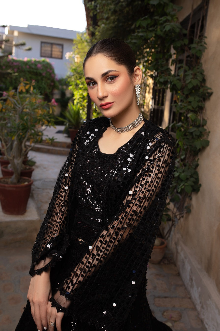 NB-4574 Black Sequins Lehnga Choli Stitched Dress Nakoosh Shop