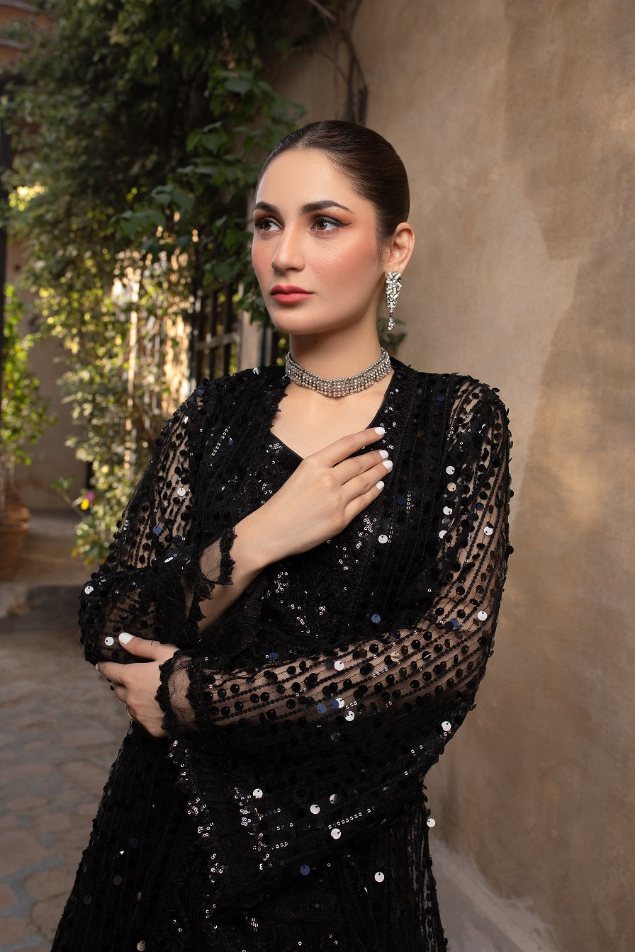 NB-4574 Black Sequins Lehnga Choli Stitched Dress Nakoosh Shop