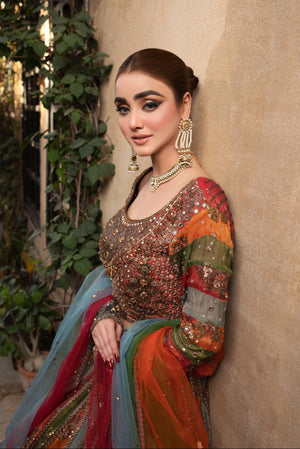 NB-4576 Multi Color Lehnga Choli Stitched Dress Nakoosh Shop