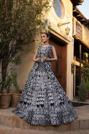 NB-4581 Navy Blue Lehnga Choli Stitched Dress Nakoosh Shop