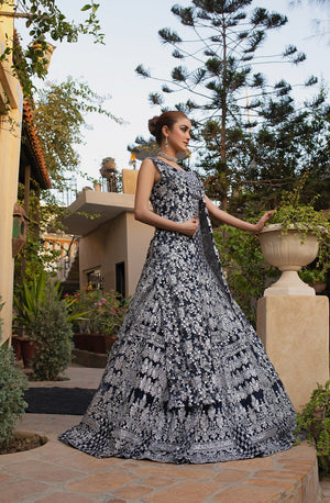 NB-4581 Navy Blue Lehnga Choli Stitched Dress Nakoosh Shop