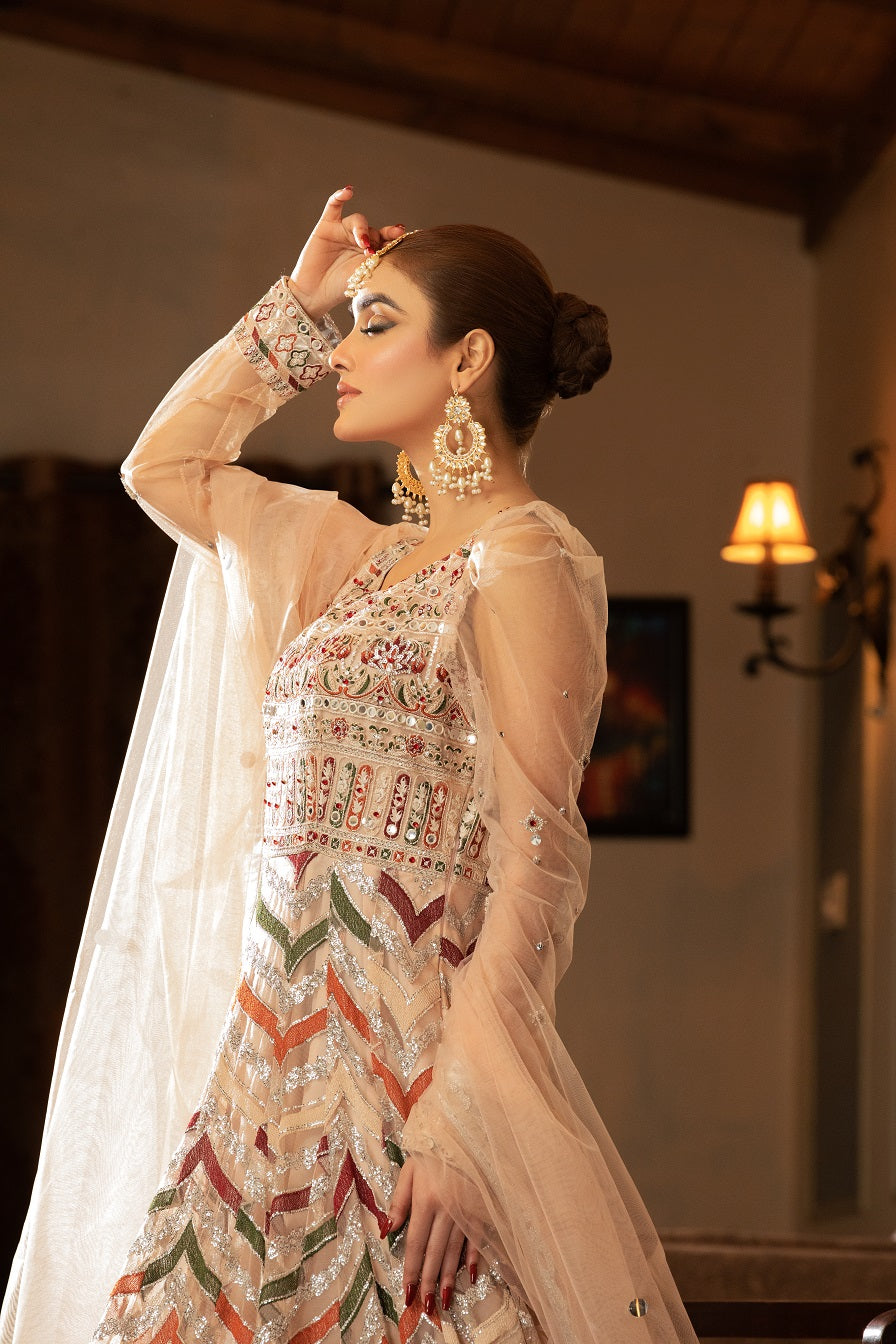 NB-4735 Ivory 3Pc Stitched Dress Nakoosh Shop
