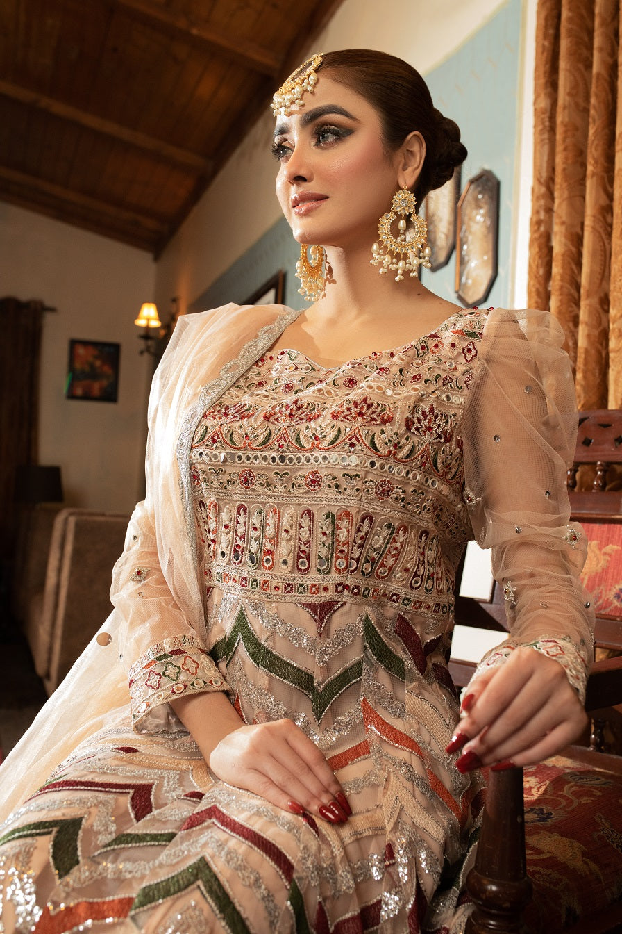 NB-4735 Ivory 3Pc Stitched Dress Nakoosh Shop