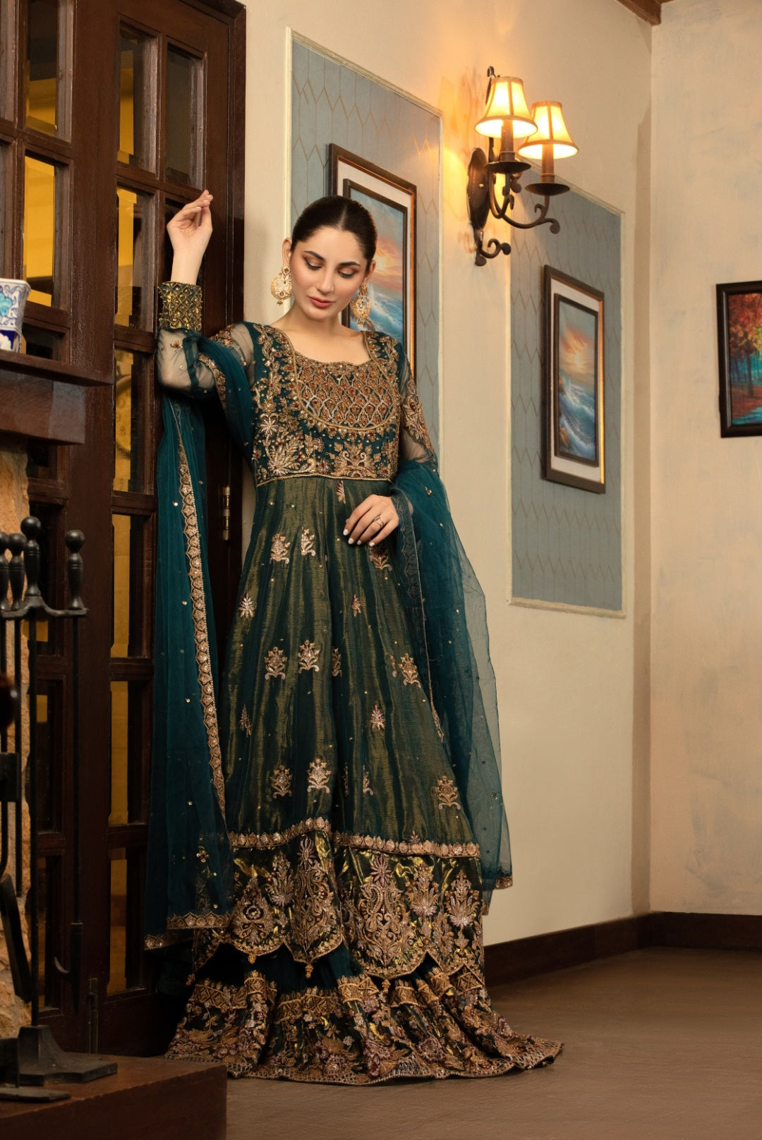 NB-5018 Teal Maisori 3Pc Stitched Dress Nakoosh Shop