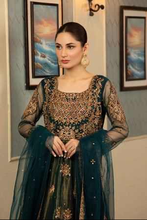 NB-5018 Teal Maisori 3Pc Stitched Dress Nakoosh Shop