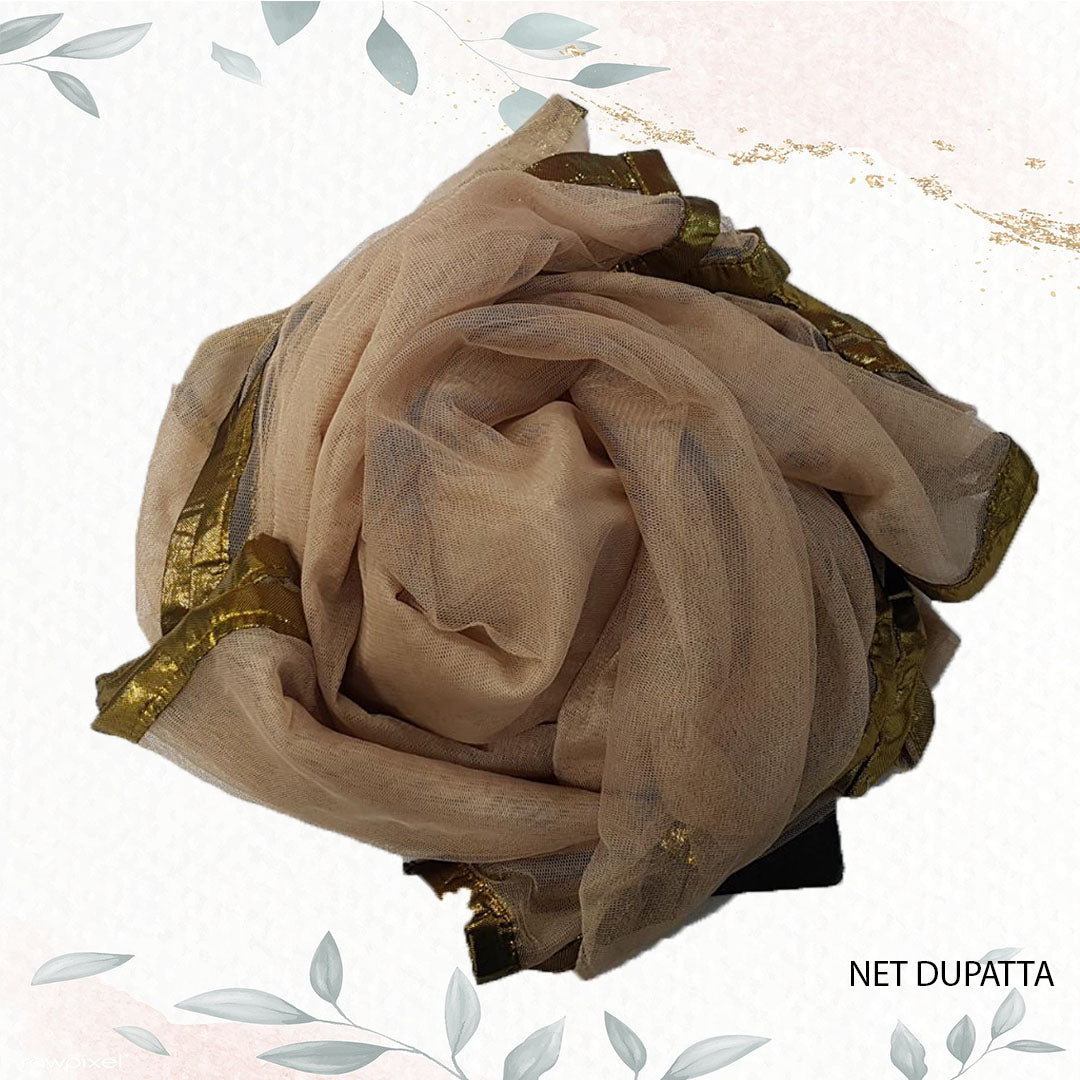 ND-Beige Net Dupatta Nakoosh Shop