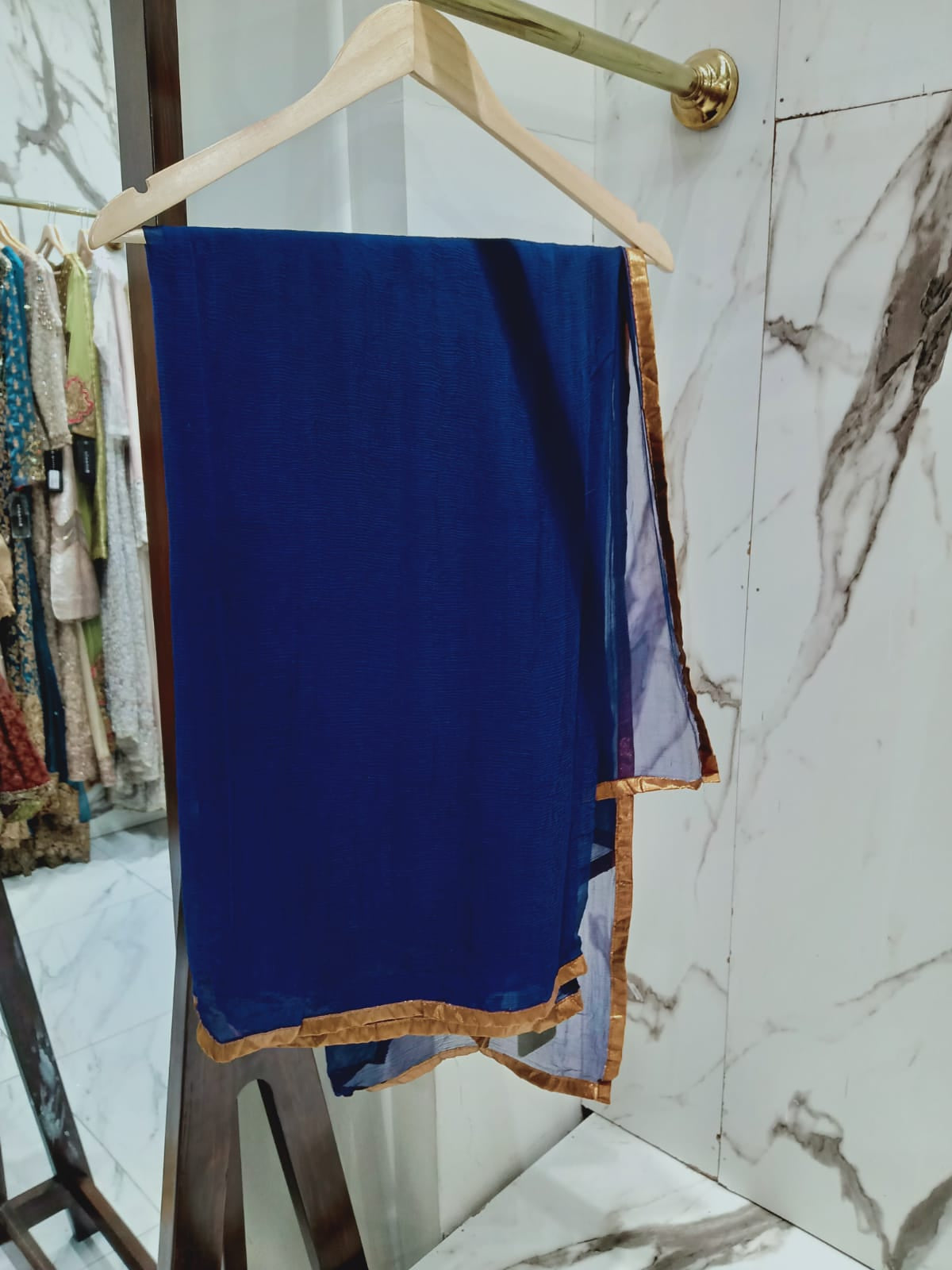 ND-Blue Chiffon Dupatta Nakoosh Shop