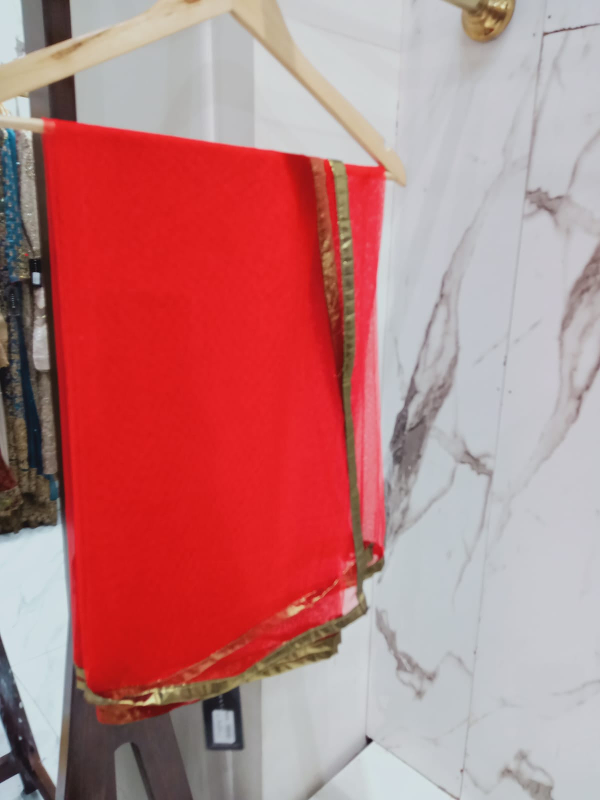 ND-Red Chiffon Dupatta Nakoosh Shop