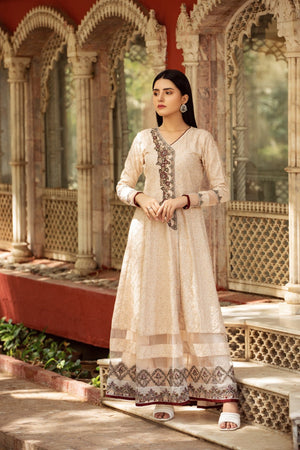 NF-4480 Beige Lawn Anrakha Stitched Shirt Nakoosh Shop