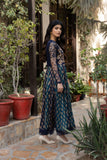 NF-5622 Blue & Sea Green Jacquard Stitched Frock Nakoosh Shop