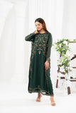 NF-6834 Bottle Green Chiffon Stitched 2PC