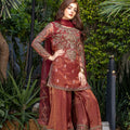 NB-5355 Maroon short 3pc dress