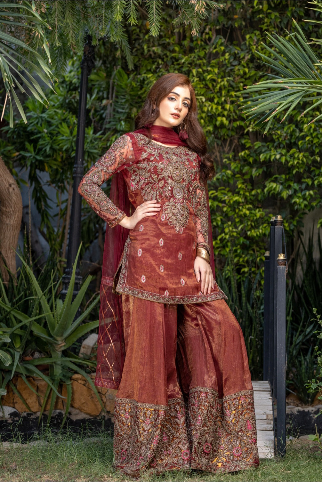 NB-5355 Maroon short 3pc dress