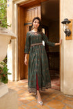 NF-5803 Green Jacquard Frock
