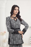 NF-5460 Black Printed 2pc Suit