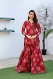NF-6808 Maroon Printed Ghararah Suit
