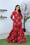 NF-6808 Maroon Printed Ghararah Suit