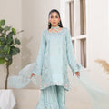 NF-6839 Ferozi Silk 2pc Dress