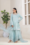 NF-6839 Ferozi Silk 2pc Dress