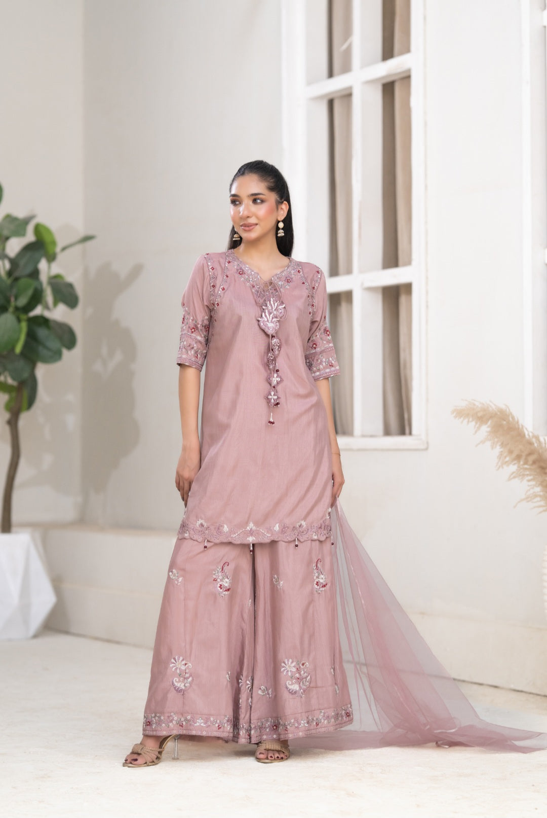 NF-6484 Mouve Rawsilk Chamki 2Pc