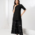 NF-6489 Black Cotton Stitched 2PC Suit