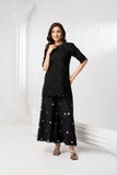NF-6489 Black Cotton Stitched 2PC Suit