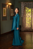 NF-Peacock Blue Silk 2pc Dress