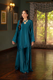 NF-Peacock Blue Silk 2pc Dress