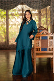 NF-Peacock Blue Silk 2pc Dress