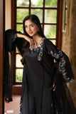NF-6693 Black Silk long 2pc dress