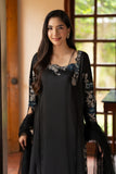 NF-6693 Black Silk long 2pc dress