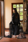 NF-6693 Black Silk long 2pc dress
