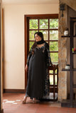 NF-6693 Black Silk long 2pc dress