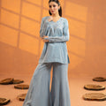 NF-6872 Sky Blue Silk 2pc Suit