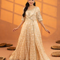 NF-6697 Beige Jacquard Stitched Frock