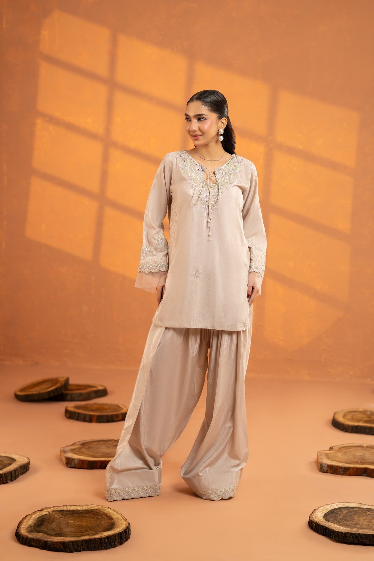 NF-7003 Ivory RawSilk Stitched 2PC Suit