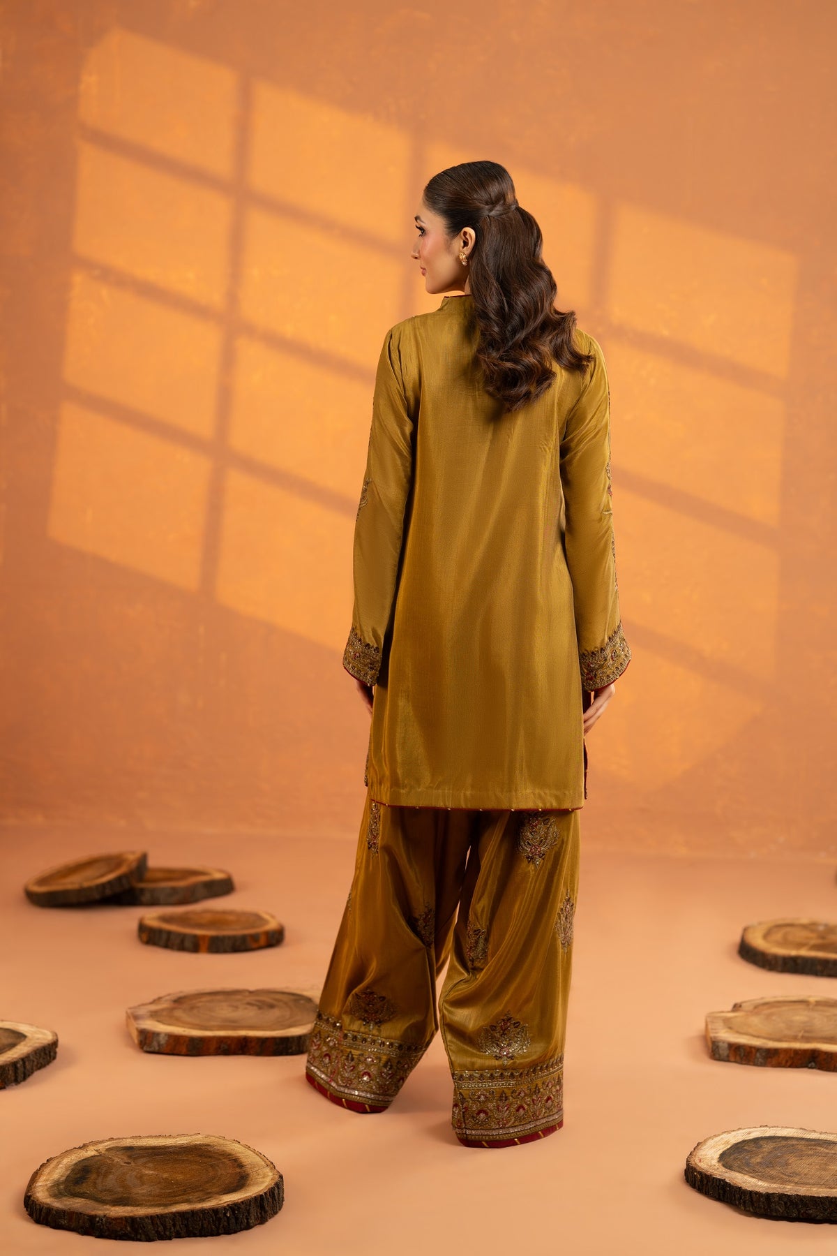 NF-6913 Antique RawSilk 2PC Stitched Dress