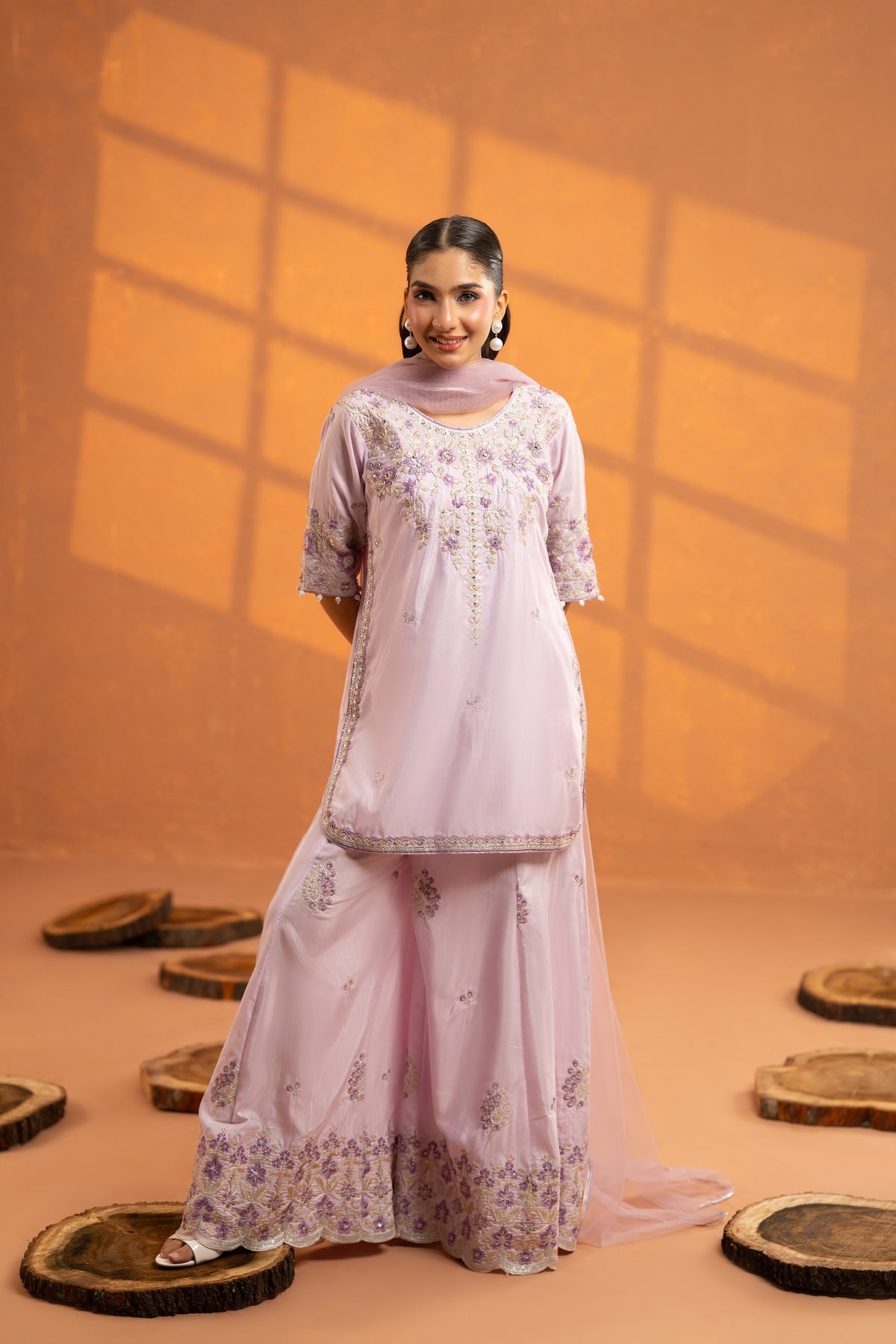 NF-7105 Lilac RawSilk Stitched 2PC Suit