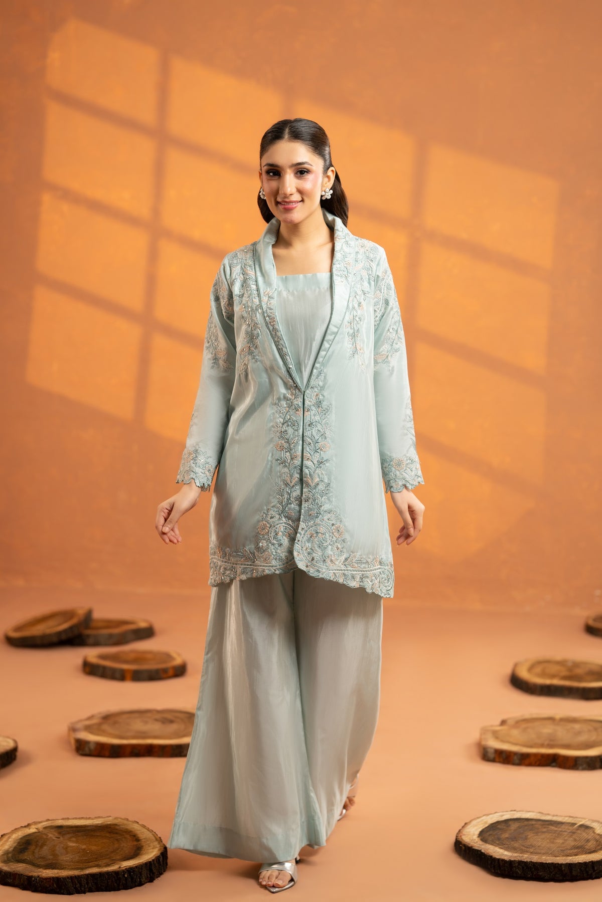 NF-6869 Ferozi RawSilk 2PC Stitched Suit