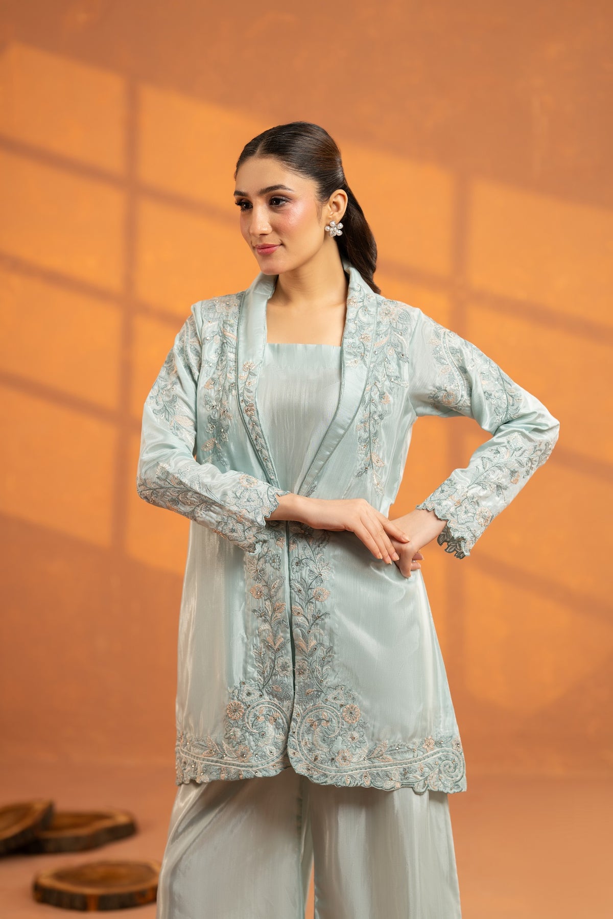 NF-6869 Ferozi RawSilk 2PC Stitched Suit