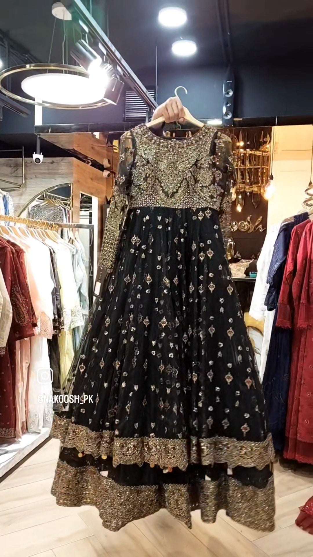 NB- 5050 Black Net Dress 3Pc