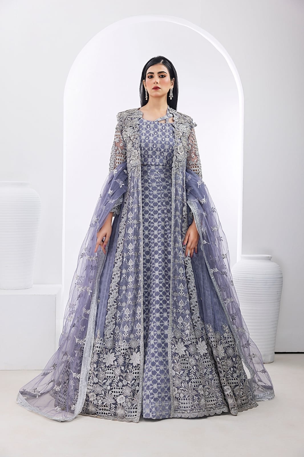 NB-5550 Light Purple 3Pc Stitched Bridal Dress